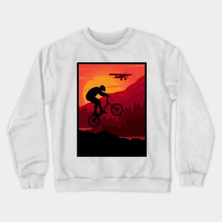 MTB airplane sunset Crewneck Sweatshirt